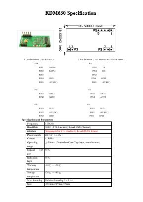 RDM630 Specification 